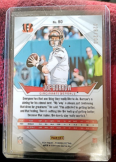 2024 Panini Phoenix #80 Joe Burrow — back