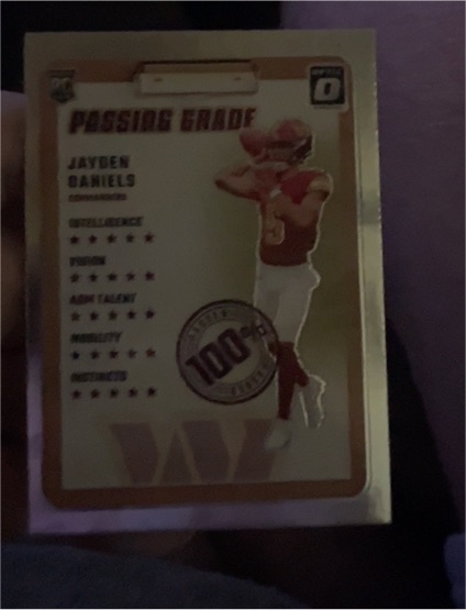 2024 Panini Donruss Optic #2 Jayden Daniels Passing Grade Rookie Card — front