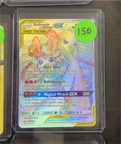 2019 Pokémon SM Unbroken Bonds #225/214 Gardevoir & Sylveon GX Tag Team Secret Rare — front