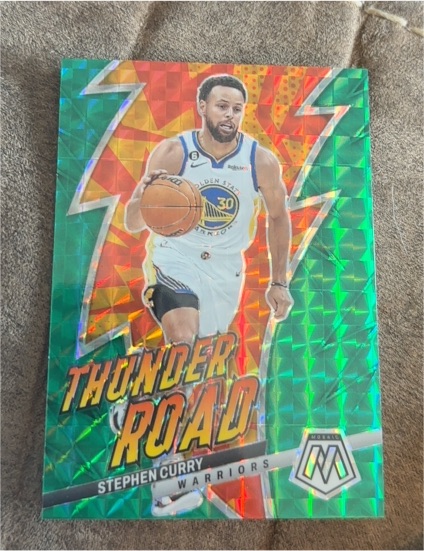 2022-23 Panini Mosaic Thunder Road #12 Stephen Curry — front
