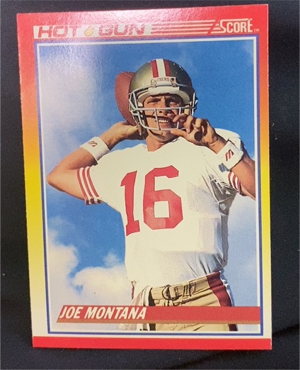 1990 Score #311 Joe Montana Hot Gun — front