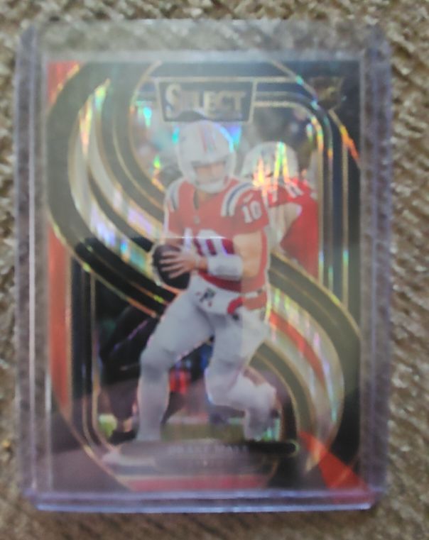 2024 Panini Select #113 Mac Jones Premier Level Red White Blue Shock Prizm — front