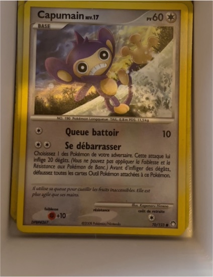 2007 Pokémon Mysterious Treasures #70 Capumain — front