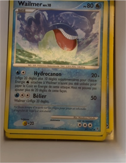 2010 Pokémon Supreme Victors #87 Wailmer — front