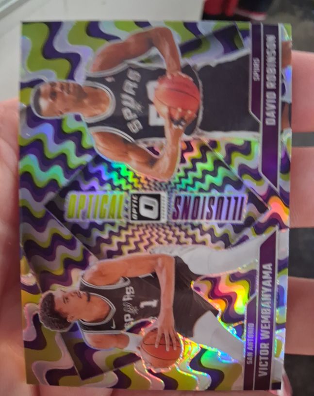 2024-25 Donruss Optic Optical Illusions #5 Victor Wembanyama/David Robinson — front