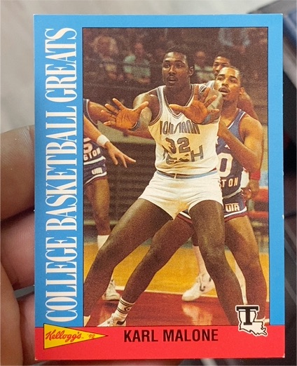 1992 Kellogg's Raisin Bran College Basketball Greats #6 Karl Malone — front