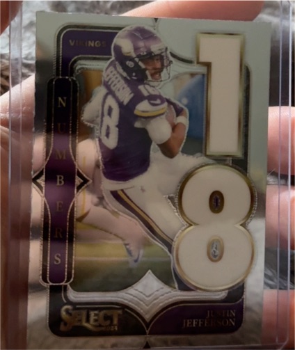 2024 Panini Select Numbers #1 Justin Jefferson — front