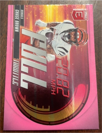 2025 Donruss Elite #17 Chase Brown Full Throttle Pink Parallel — front