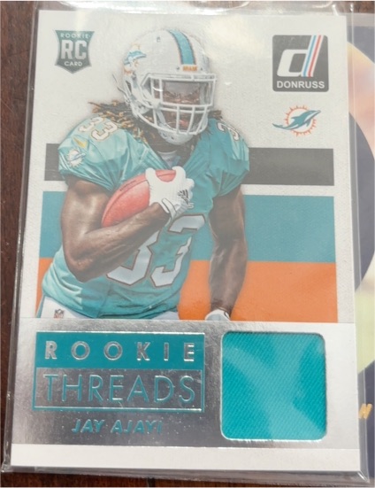 2015 Donruss Rookie Threads #DRT-JA Jay Ajayi — front