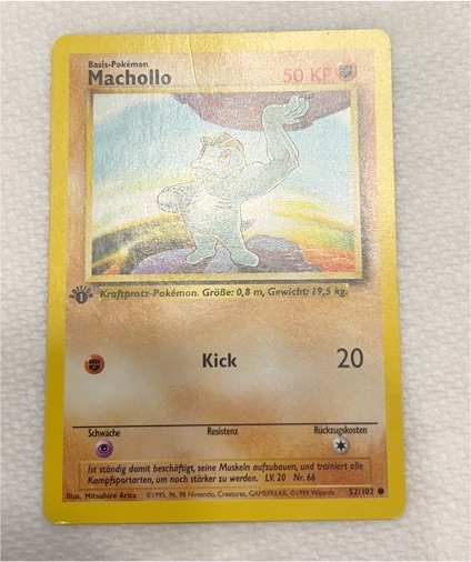 1999 Pokémon Base Set #52 Machop — front