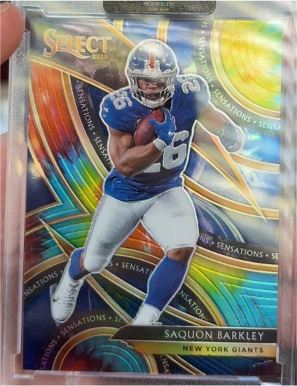 2019 Panini Select #1 Saquon Barkley Sensations Silver Prizm — front