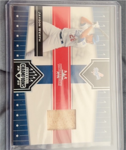 2005 Donruss Champions Impressions Material #410 Jayson Werth Dodgers Bat — front