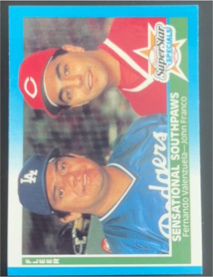 1987 Fleer #631 Fernando Valenzuela / John Franco — front