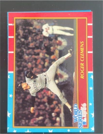 1987 Fleer #3 Roger Clemens World Series — front