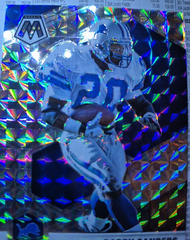 2021 Panini Mosaic Barry Sanders Silver Mosaic Prizm — front