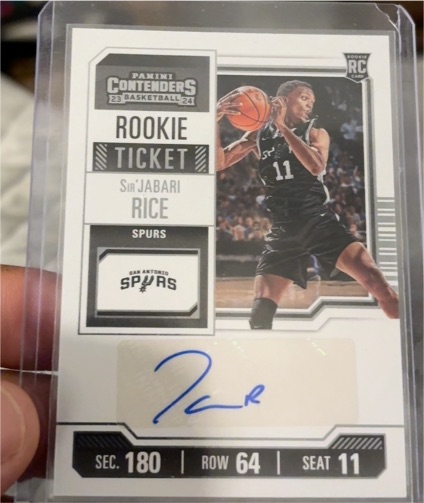 2023-24 Panini Contenders #164 Sir'Jabari Rice Rookie Ticket — front