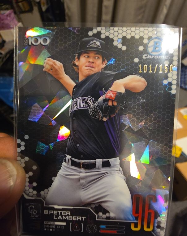 2019 Bowman Chrome Top 100 #96 Peter Lambert — front