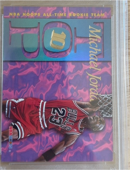 1995-96 Skybox NBA Hoops Top 10 All-Time Rookie Team #AR7 Michael Jordan — front