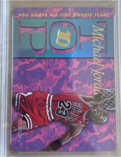1995-96 NBA Hoops Top 10 All-Time Rookie Team #AR7 Michael Jordan — front