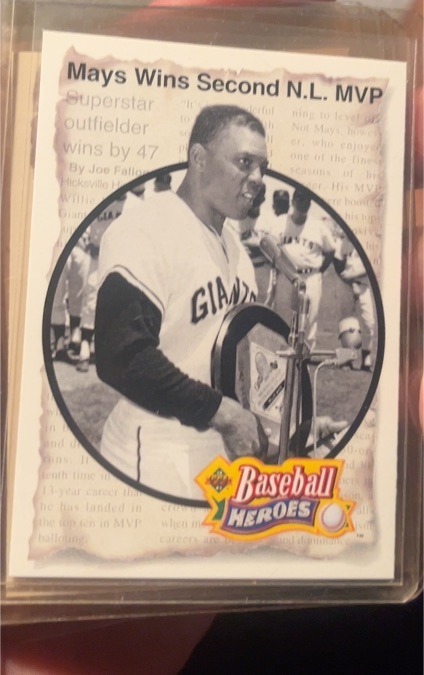 1992 Upper Deck Baseball Heroes #50 Willie Mays — front