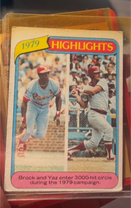 1980 Topps #1 Lou Brock / Carl Yastrzemski — front
