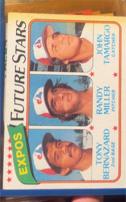 1980 Topps #680 Expos Future Stars Tony Bernazard Randy Miller John Tamargo — front