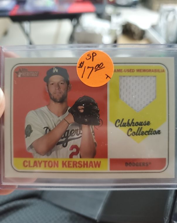 2018 Topps Heritage Clubhouse Collection Relic Clayton Kershaw — front