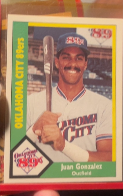 1990 CMC Oklahoma City 89ers #17 Juan Gonzalez — front