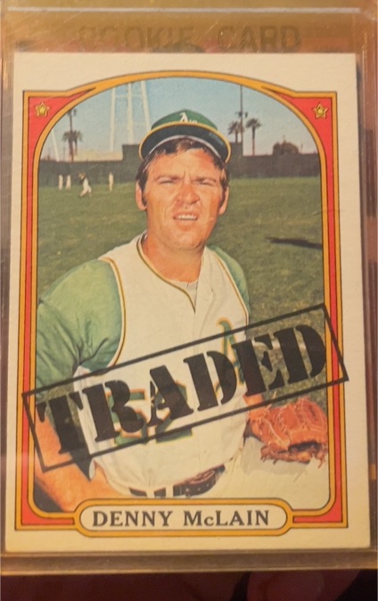 1972 Topps #753 Denny McLain (Traded) — front