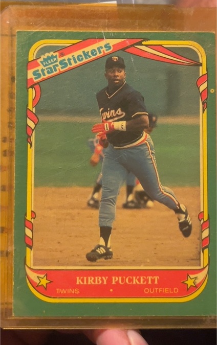 1987 Fleer Star Stickers #92 Kirby Puckett — front
