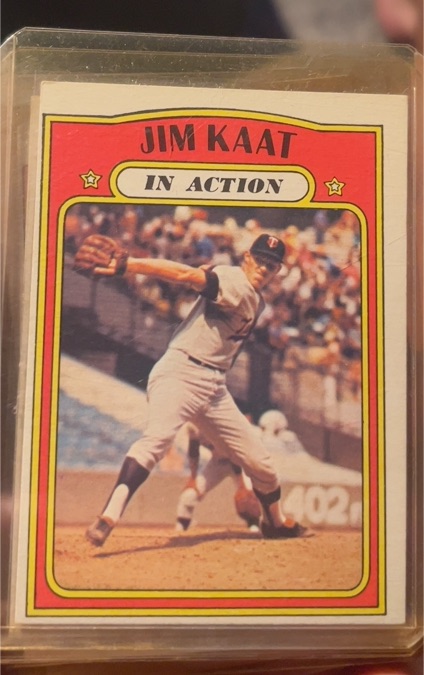 1972 Topps #710 Jim Kaat In Action Minnesota Twins — front