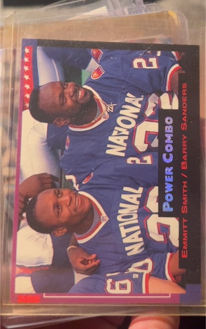 1993 Pro Set #1 Emmitt Smith / Barry Sanders Power Combo — front