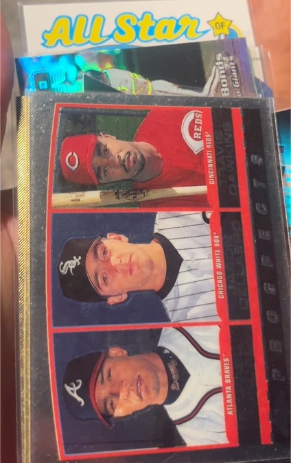 2000 Topps #207 Roosevelt Brown / Corey Patterson / Lance Berkman — front