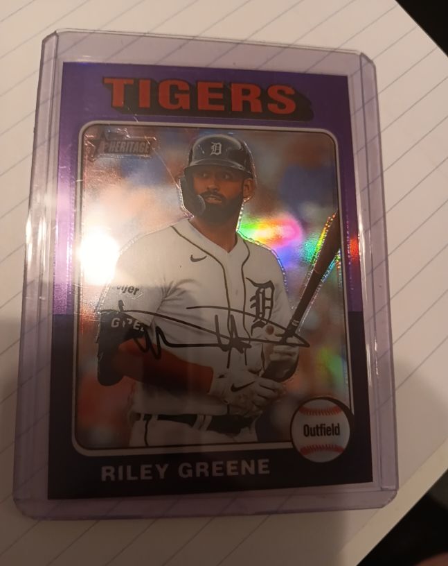 2024 Topps Heritage Chrome #381 Riley Greene — front