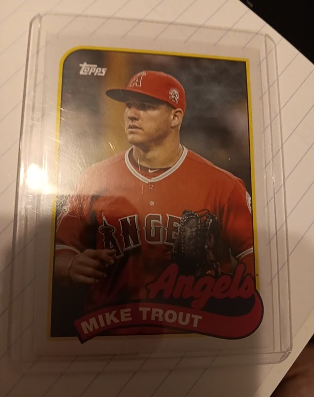 2023 Topps Archives 1989 Topps Doubleheaders #89DH-5 Mike Trout — front