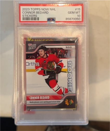 2023 Topps Now NHL #15 Connor Bedard Rookie Stickers — front