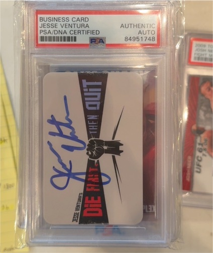 Jesse Ventura Signed Business Card PSA/DNA Certified — front
