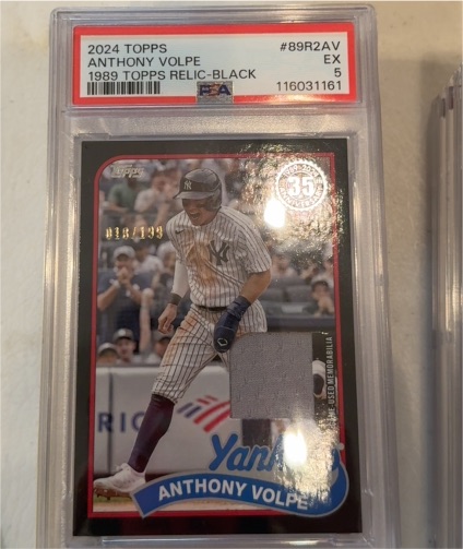 2024 Topps #89R2AV Anthony Volpe 1989 Topps Relic-Black — front