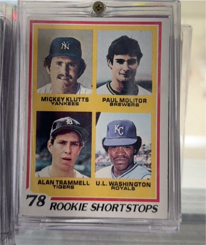 1978 Topps #707 Rookie Shortstops Mickey Klutts, Paul Molitor, Alan Trammell, U.L. Washington — front