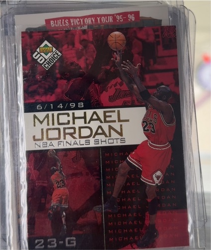 1998 Upper Deck UD Choice Preview #4 Michael Jordan NBA Finals Shots — front