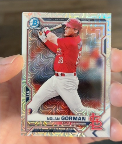 2021 Bowman Chrome #BCP-235 Nolan Gorman — front