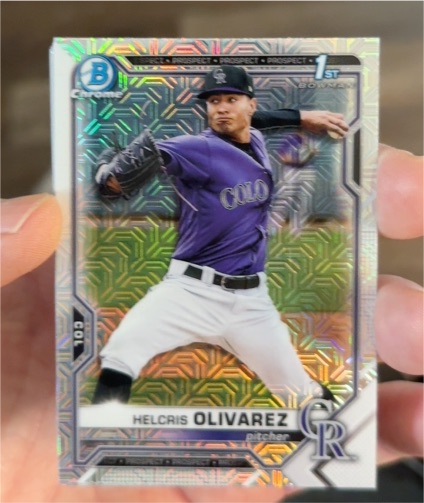 2021 Bowman Chrome #BCP-154 Helcris Olivarez — front