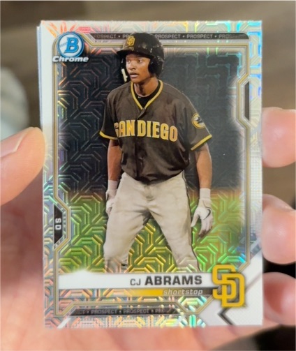 2021 Bowman Chrome Prospects Mojo Refractor #BCP-227 CJ Abrams — front