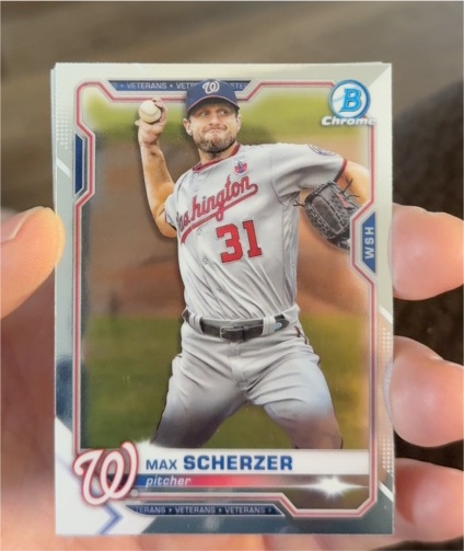 2021 Bowman Chrome #77 Max Scherzer — front