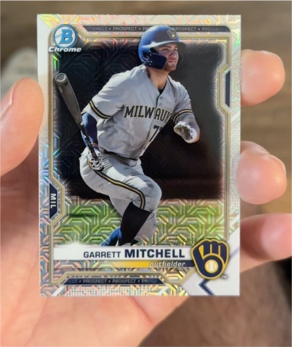 2021 Bowman Chrome #BCP-204 Garrett Mitchell — front
