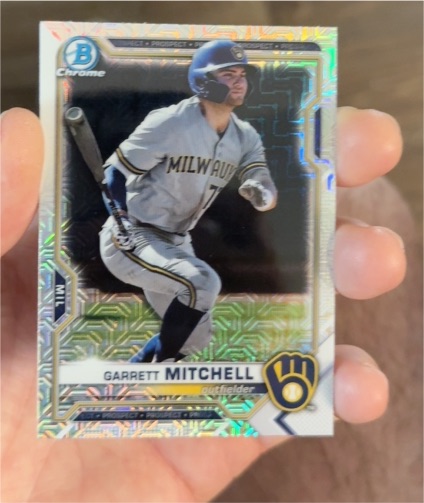 2021 Bowman Chrome #BCP-204 Garrett Mitchell — front