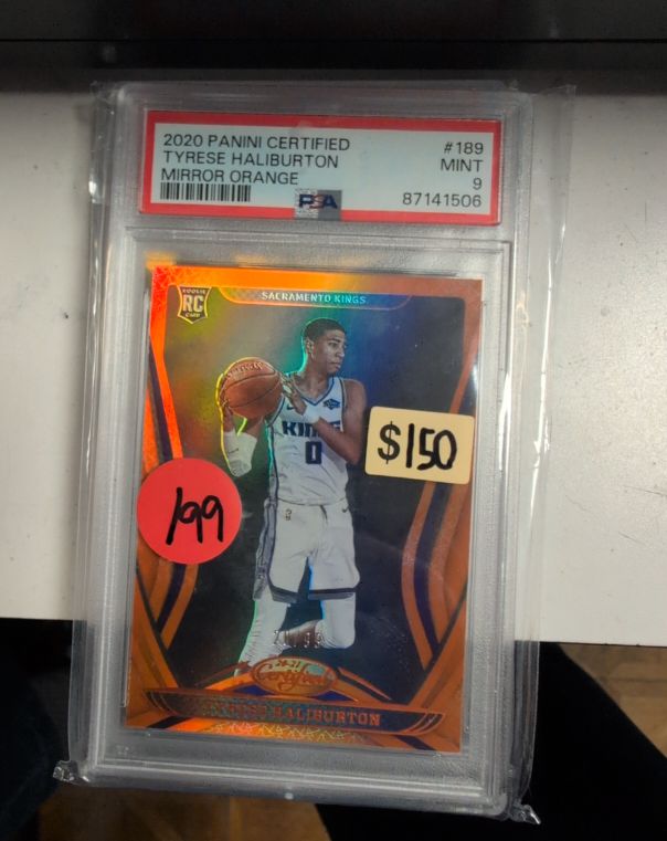 2020 Panini Certified #189 Tyrese Haliburton Mirror Orange — front