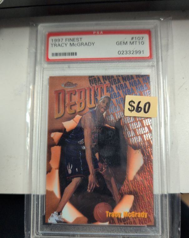1997 Topps Finest #107 Tracy McGrady Rookie Debut — front