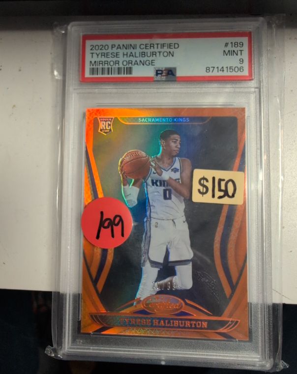 2020 Panini Certified #189 Tyrese Haliburton Mirror Orange — front