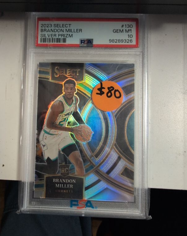 2023 Panini Select #130 Brandon Miller Silver Prizm — front
